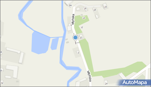Bronowo, Młyńska, 5, mapa Bronowo
