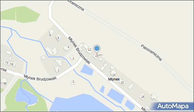 Brudzów, Młynek Brudzowski, 13, mapa Brudzów