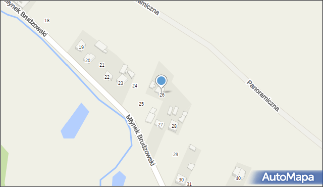Brudzów, Młynek Brudzowski, 26, mapa Brudzów
