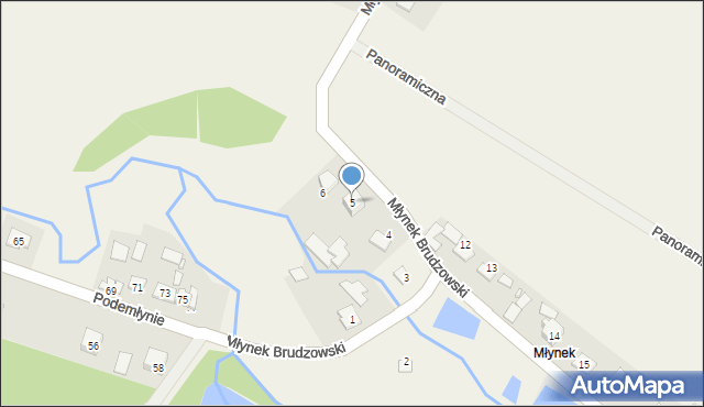 Brudzów, Młynek Brudzowski, 5, mapa Brudzów