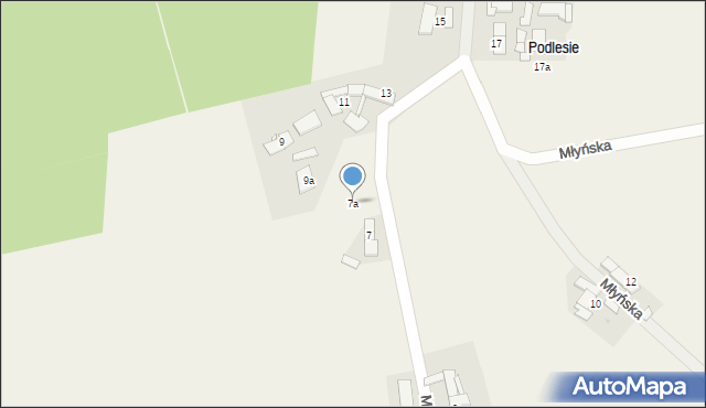 Brynica, Młyńska, 7a, mapa Brynica