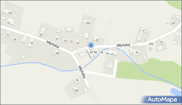 Brzezia Łąka, Młyńska, 40, mapa Brzezia Łąka