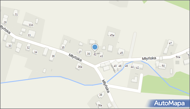 Brzezia Łąka, Młyńska, 41, mapa Brzezia Łąka
