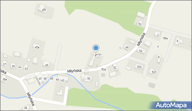 Brzezia Łąka, Młyńska, 47, mapa Brzezia Łąka