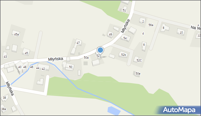 Brzezia Łąka, Młyńska, 52a, mapa Brzezia Łąka