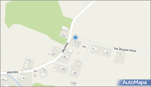 Brzezia Łąka, Młyńska, 56, mapa Brzezia Łąka
