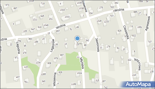 Buczkowice, Młyńska, 13, mapa Buczkowice