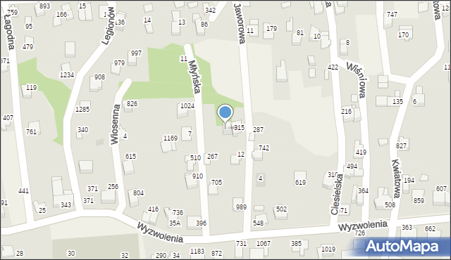 Buczkowice, Młyńska, 315, mapa Buczkowice