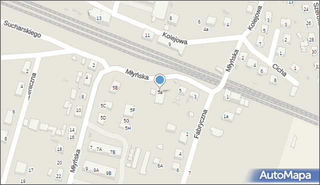 Bytom Odrzański, Młyńska, 5a, mapa Bytom Odrzański