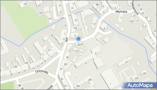 Bytów, Młyńska, 13, mapa Bytów