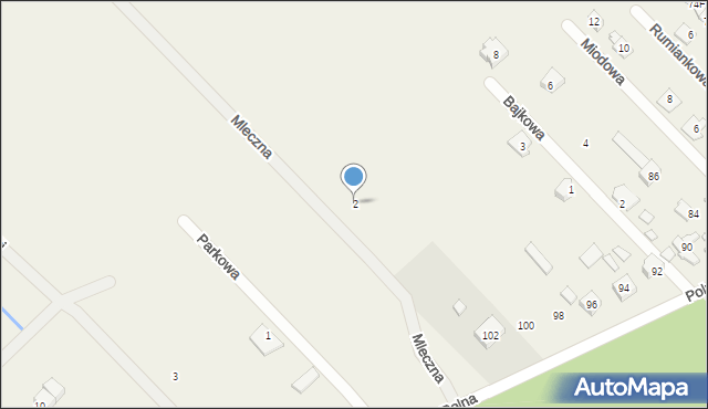 Cegielnia, Mleczna, 2, mapa Cegielnia