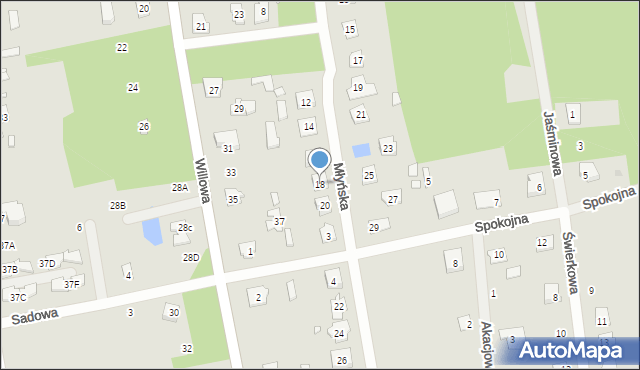 Cegłów, Młyńska, 18, mapa Cegłów