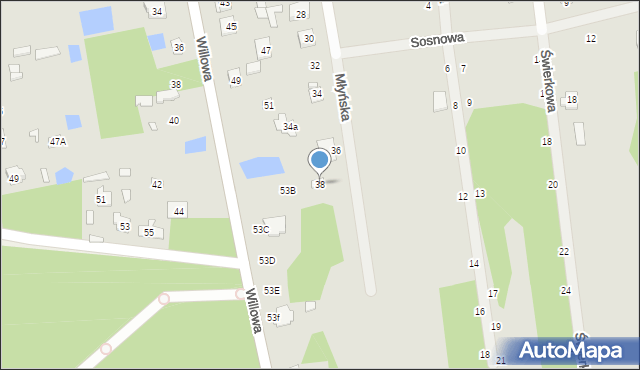 Cegłów, Młyńska, 38, mapa Cegłów