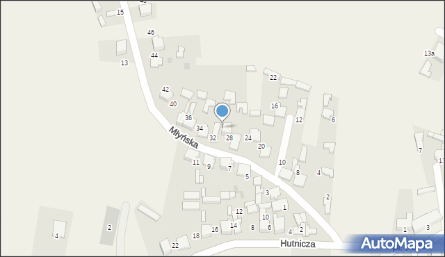 Chechło, Młyńska, 30, mapa Chechło