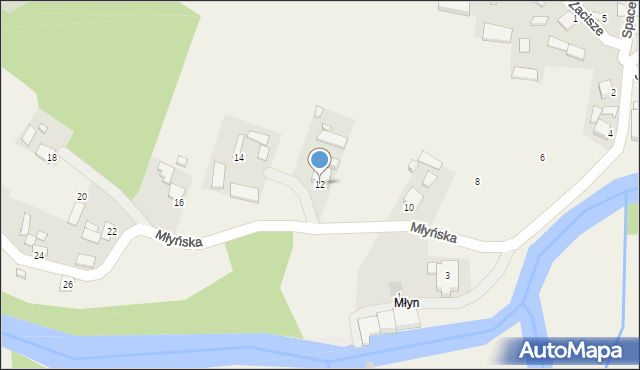 Chmielów, Młyńska, 12, mapa Chmielów