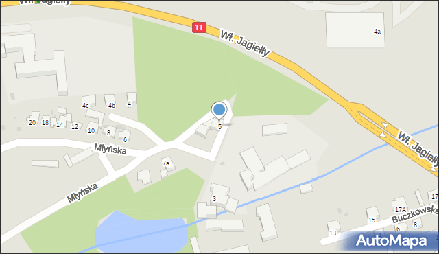 Chodzież, Młyńska, 5, mapa Chodzież