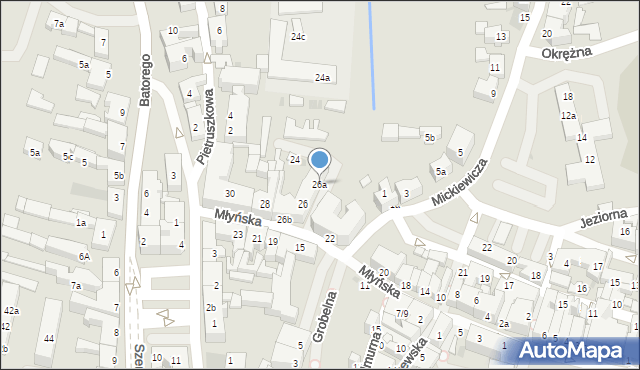 Chojnice, Młyńska, 26a, mapa Chojnic