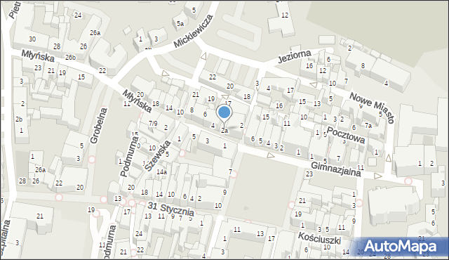 Chojnice, Młyńska, 2a, mapa Chojnic