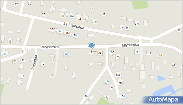 Chorzele, Młynarska, 8, mapa Chorzele