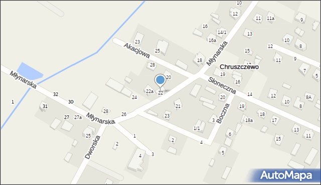 Chruszczewo, Młynarska, 22, mapa Chruszczewo