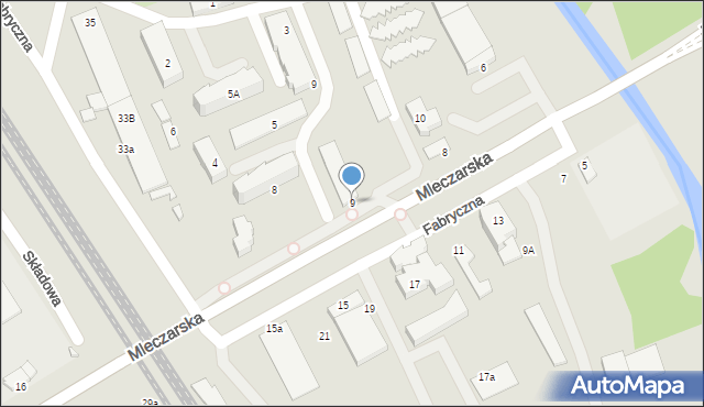 Ciechanów, Mleczarska, 9, mapa Ciechanów
