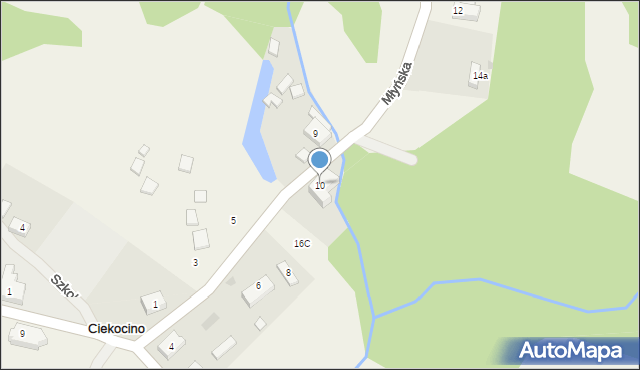 Ciekocino, Młyńska, 10, mapa Ciekocino