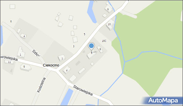 Ciekocino, Młyńska, 6, mapa Ciekocino