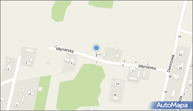 Cisie, Młynarska, 8, mapa Cisie