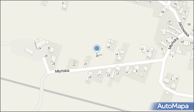 Cyprzanów, Młyńska, 18, mapa Cyprzanów