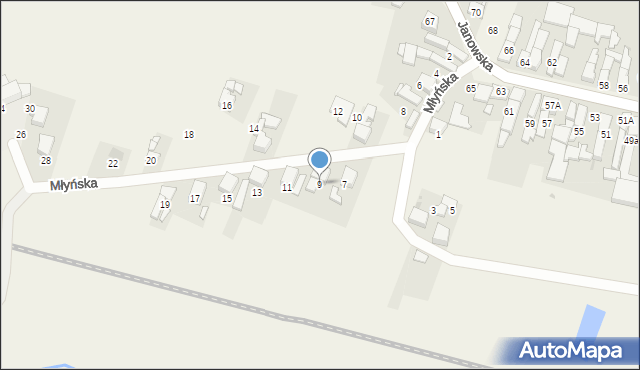 Cyprzanów, Młyńska, 9, mapa Cyprzanów