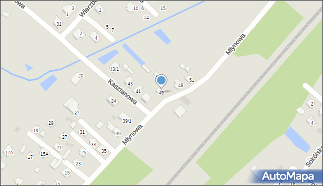 Czarna Białostocka, Młynowa, 45, mapa Czarna Białostocka