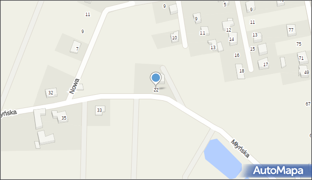 Czarny Młyn, Młyńska, 22, mapa Czarny Młyn