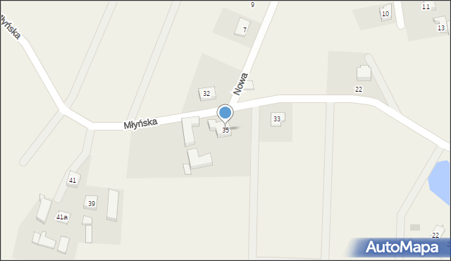 Czarny Młyn, Młyńska, 35, mapa Czarny Młyn