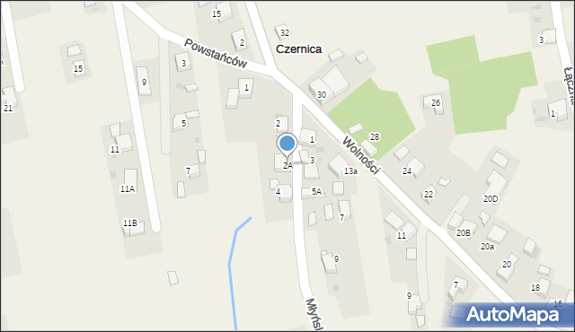 Czernica, Młyńska, 2A, mapa Czernica