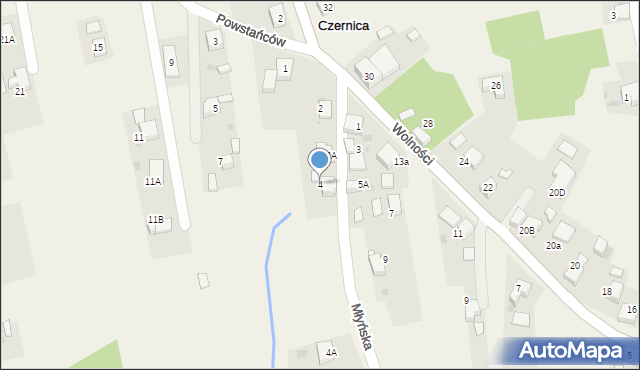 Czernica, Młyńska, 4, mapa Czernica