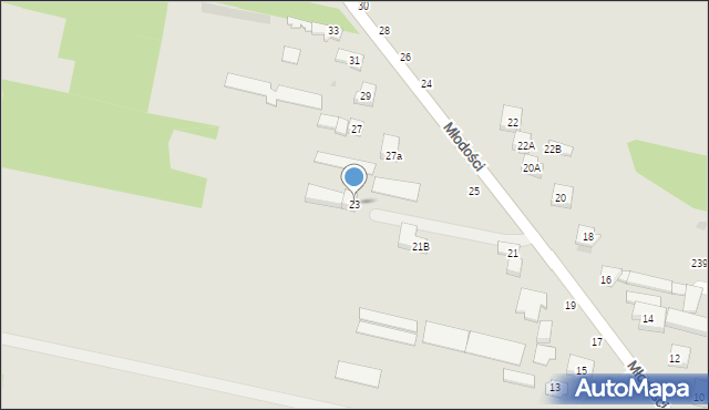 Częstochowa, Młodości, 23, mapa Częstochowy