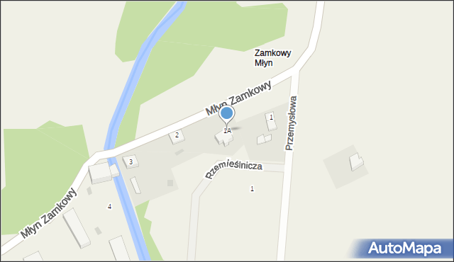 Dąbrówno, Młyn Zamkowy, 1A, mapa Dąbrówno