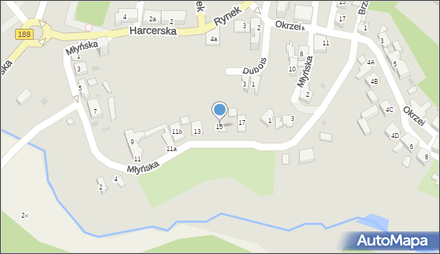 Debrzno, Młyńska, 15, mapa Debrzno