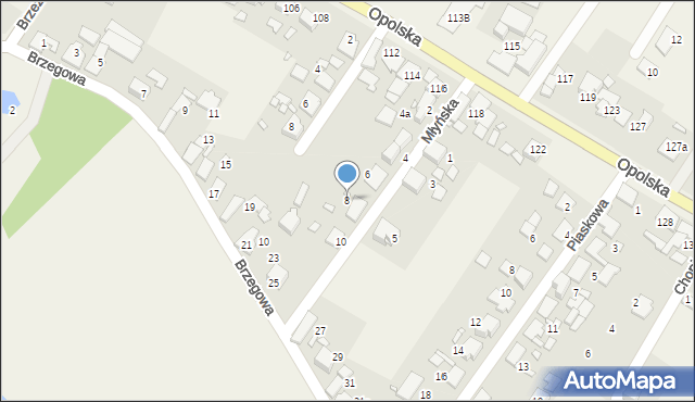 Dobrzeń Mały, Młyńska, 8, mapa Dobrzeń Mały