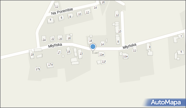 Domecko, Młyńska, 11j, mapa Domecko