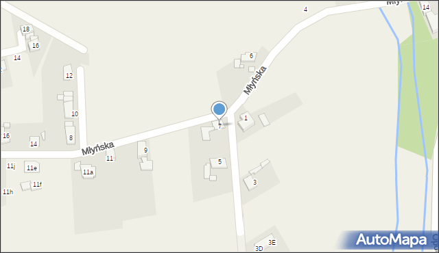 Domecko, Młyńska, 7, mapa Domecko