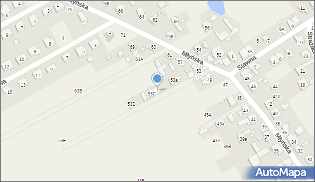 Dopiewo, Młyńska, 53b, mapa Dopiewo