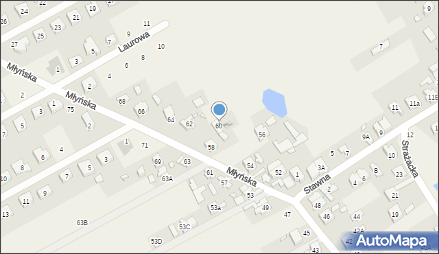 Dopiewo, Młyńska, 60, mapa Dopiewo