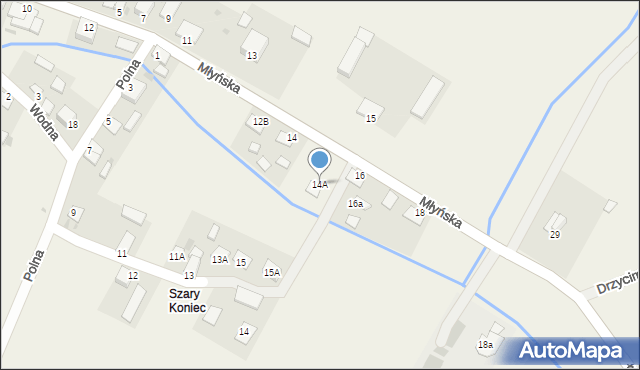Drzycim, Młyńska, 14A, mapa Drzycim