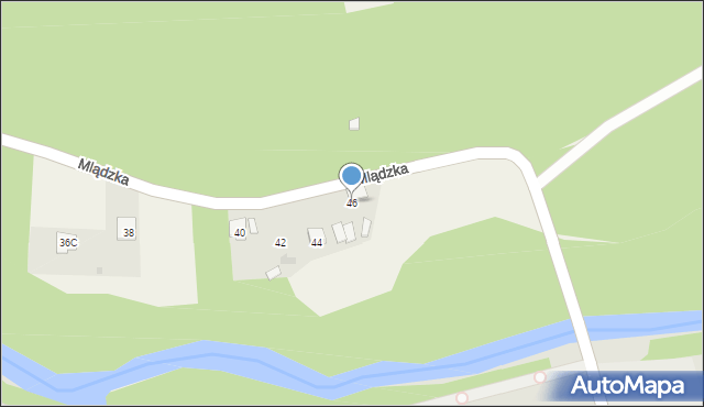 Emów, Mlądzka, 46, mapa Emów