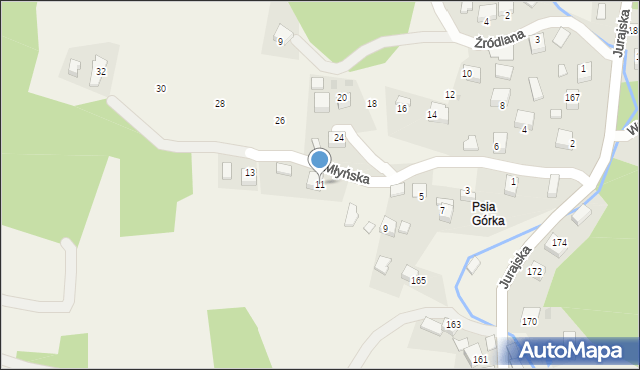 Filipowice, Młyńska, 11, mapa Filipowice