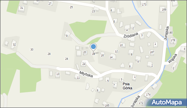 Filipowice, Młyńska, 18, mapa Filipowice