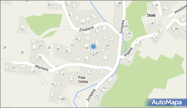 Filipowice, Młyńska, 4, mapa Filipowice