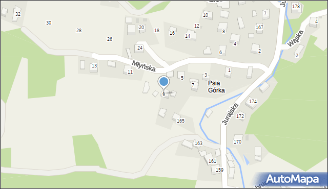 Filipowice, Młyńska, 9, mapa Filipowice