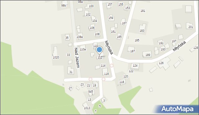 Gdów, Młyńska, 112, mapa Gdów